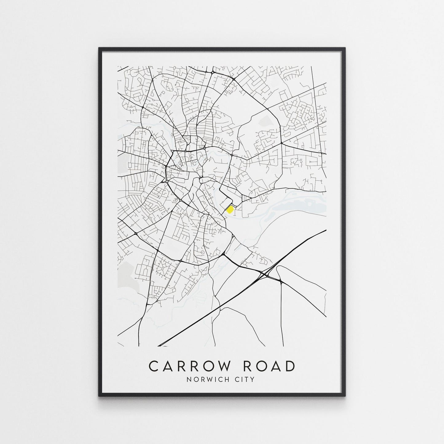 Norwich City Poster - Carrow Road Stadium Football Map