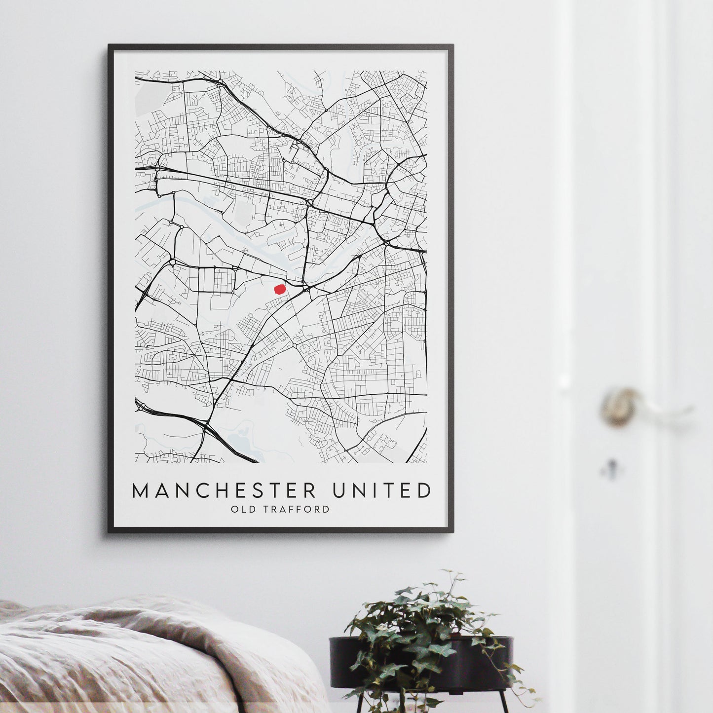 Manchester United Poster - Old Trafford Stadium Football Map