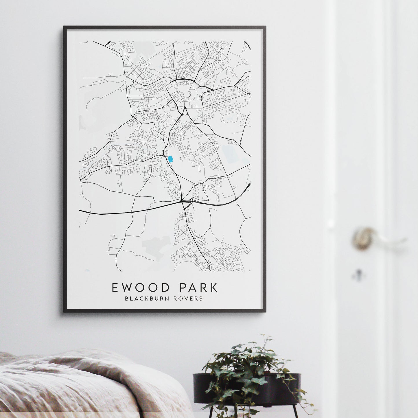 Blackburn Rovers Poster - Ewood Park Stadium Football Map