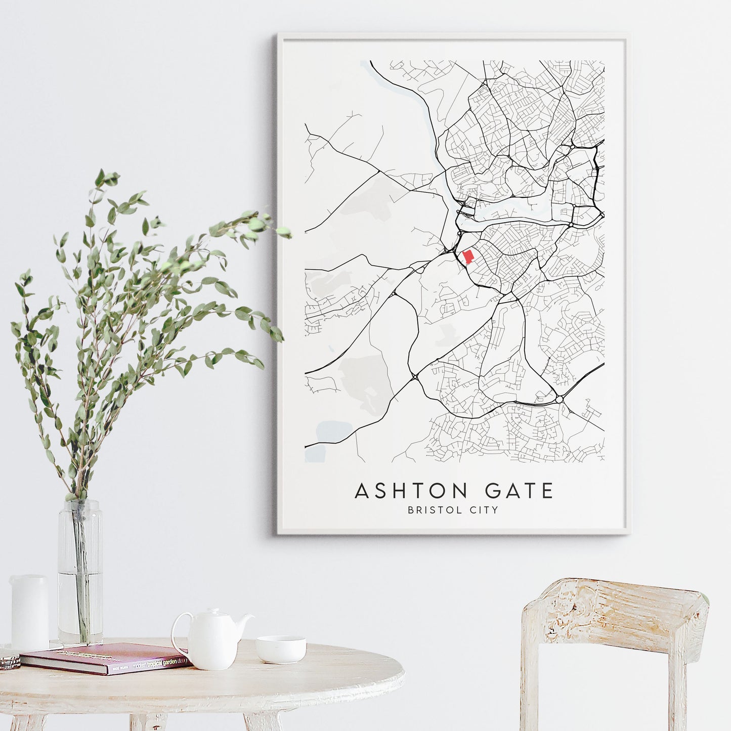 Bristol City Poster - Ashton Gate Stadium Football Map