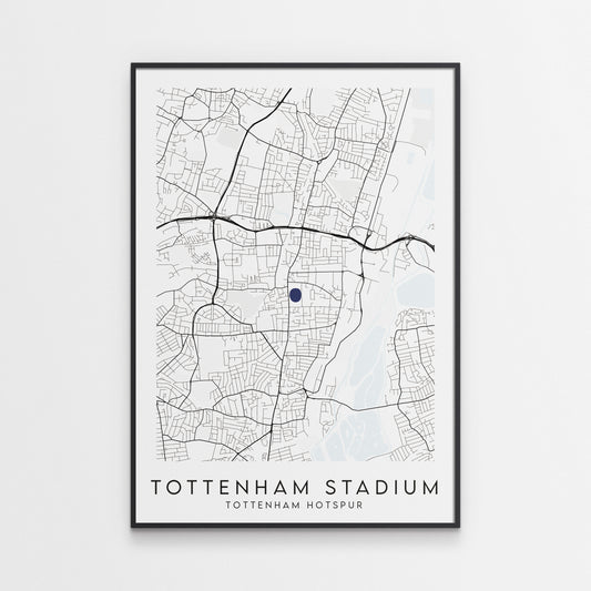 Tottenham Hotspur Poster - Spurs Stadium Football Map