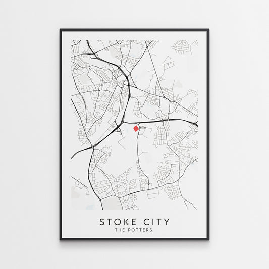 Stoke City Poster - The Potters - Stadium Football Map