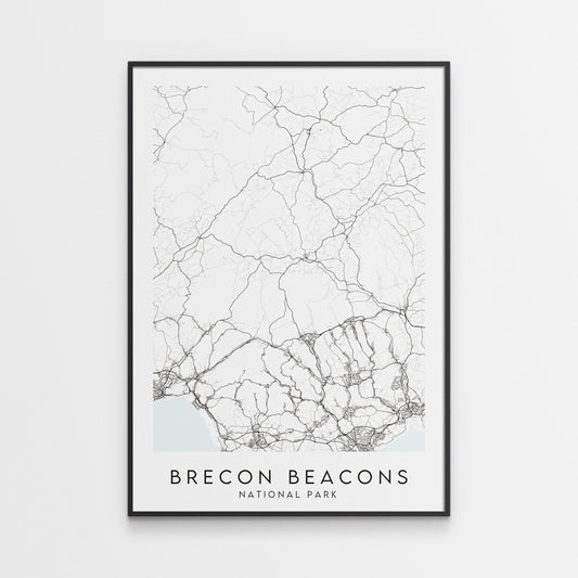 Brecon Beacons National Park Map Print - Wales