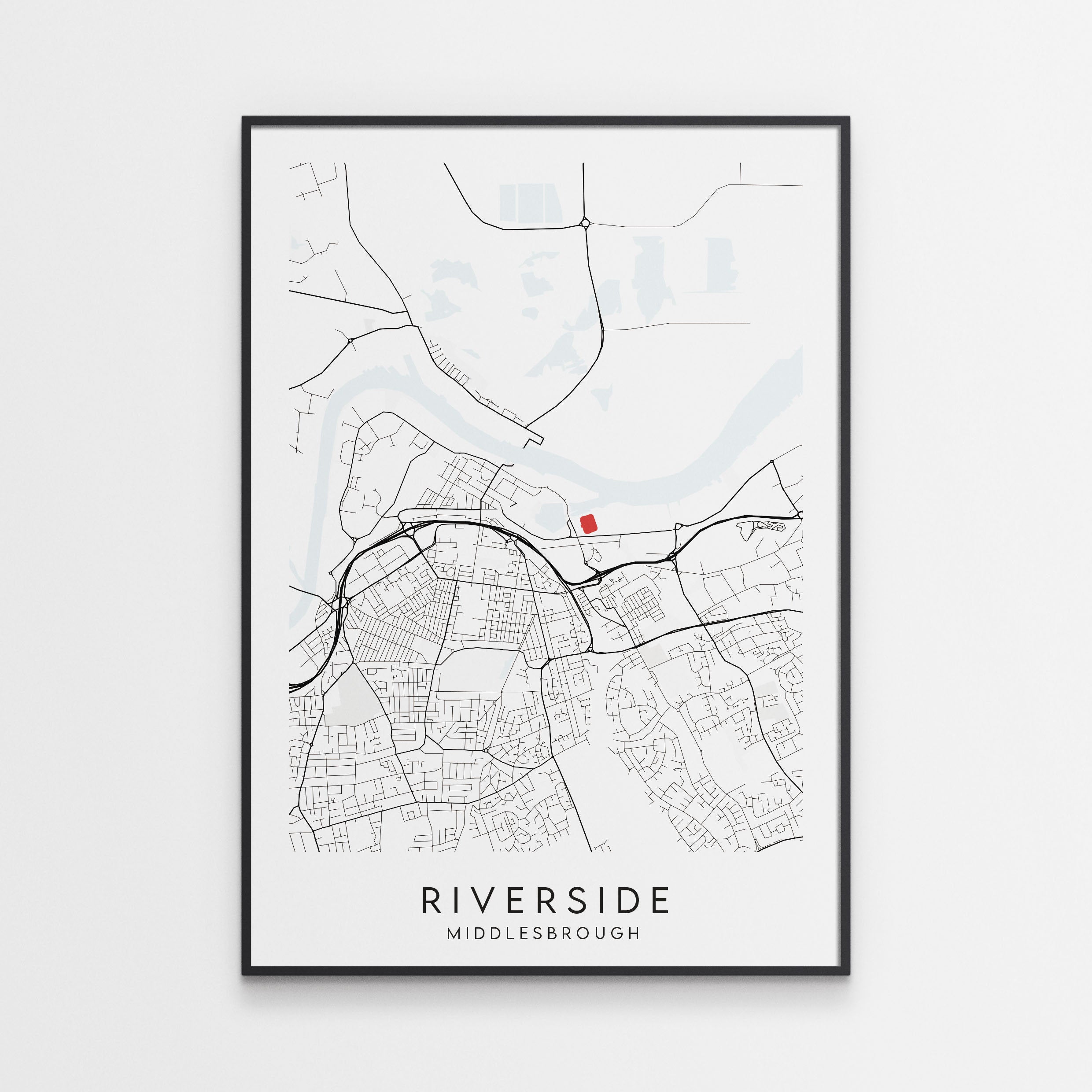 Middlesbrough FC Poster - Riverside Stadium Football Map – Minimal Wall