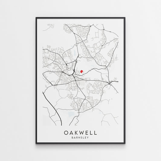 Barnsley FC Poster - Oakwell Stadium Football Map