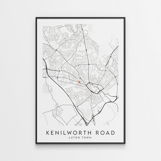 Luton Town Poster - Kenilworth Road Stadium Football Map