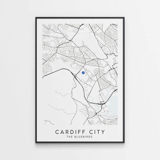Cardiff City Poster - Cardiff City Stadium Football Map