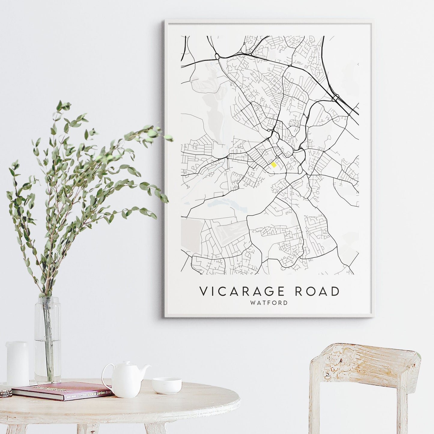 Watford FC Poster - Vicarage Road Stadium Football Map