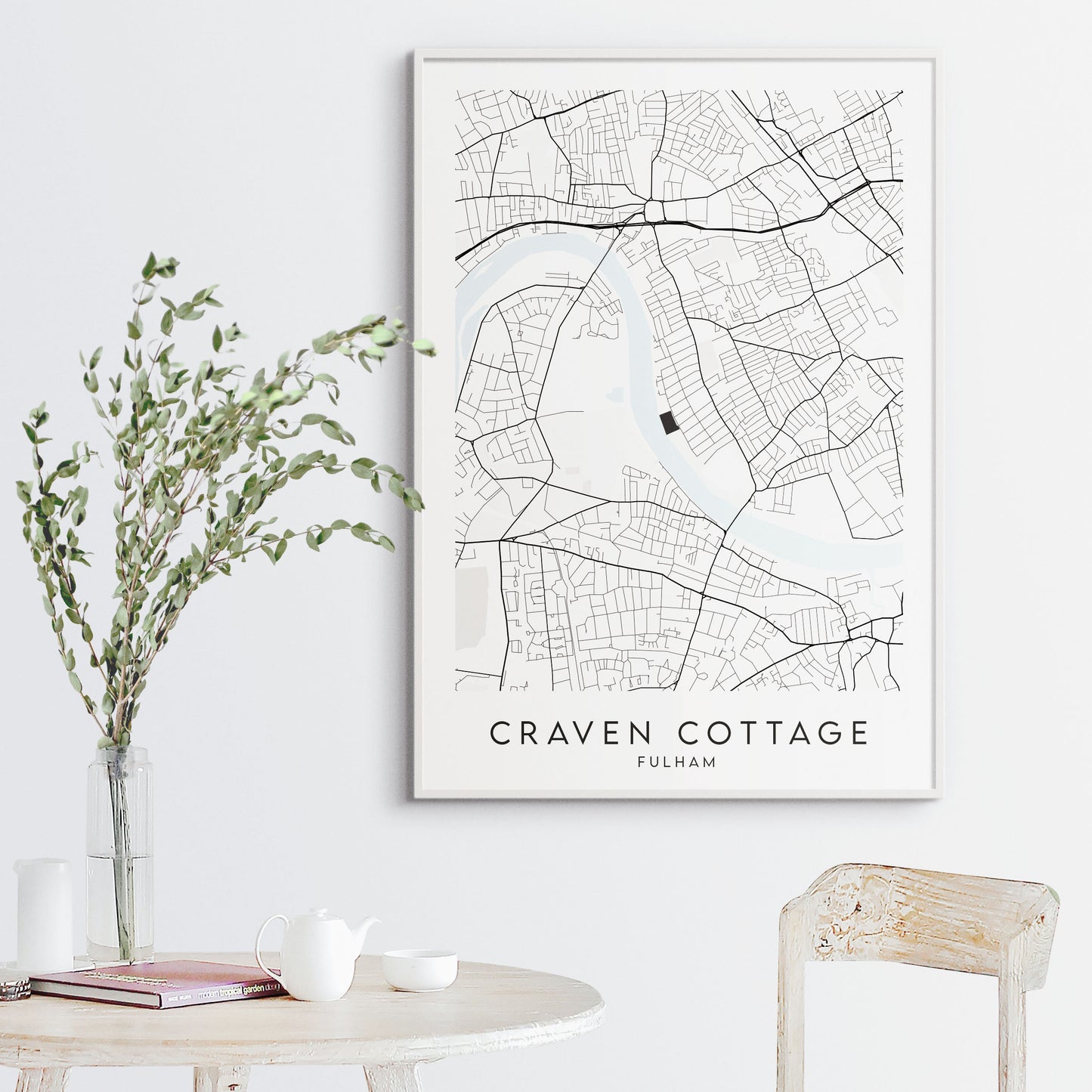 Fulham FC Poster - Craven Cottage Stadium Football Map