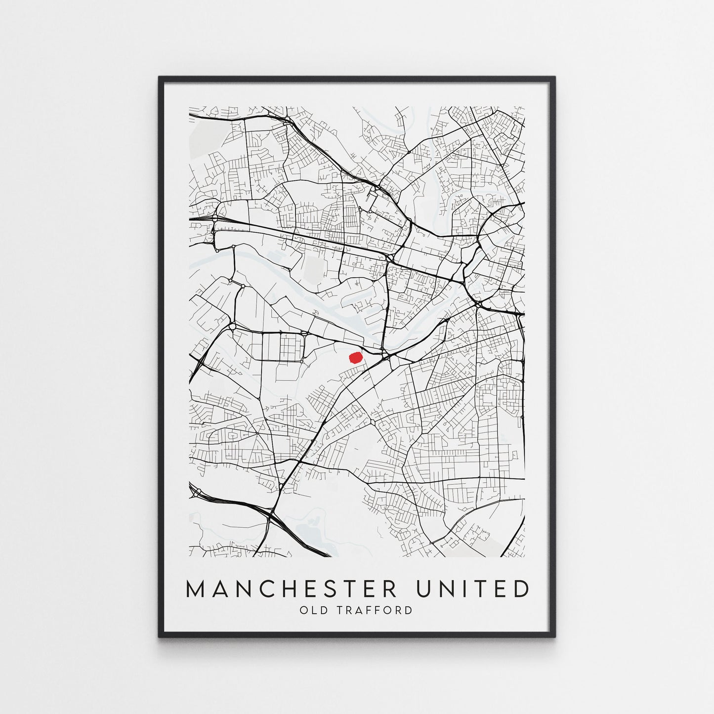 Manchester United Poster - Old Trafford Stadium Football Map