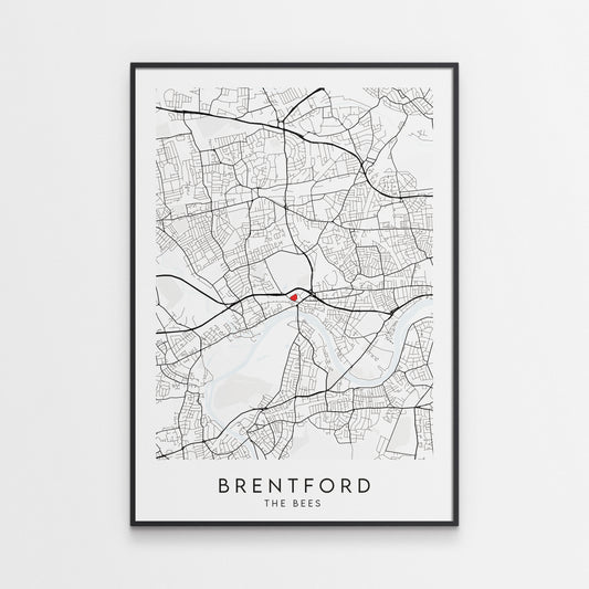 Brentford FC Poster - Brentford Community Stadium Football Map