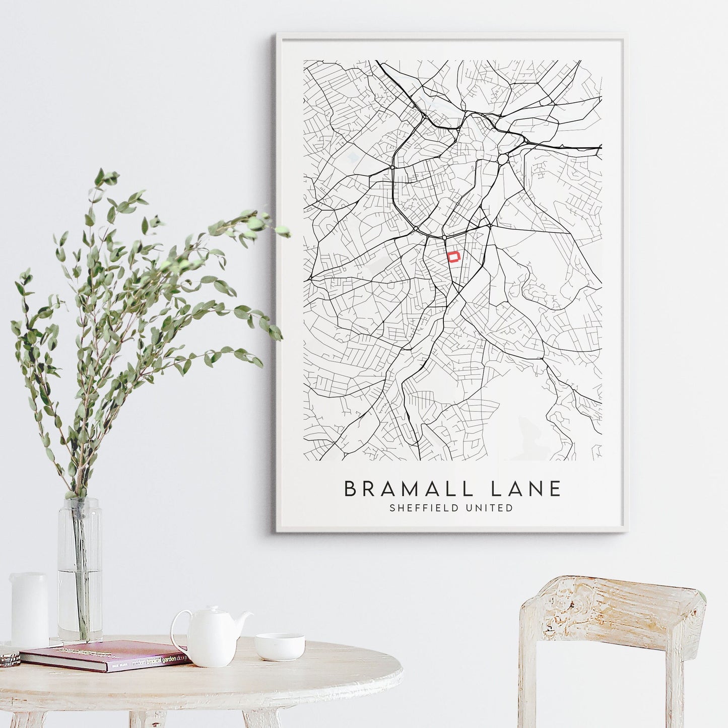 Sheffield United Poster - Bramall Lane Stadium Football Map