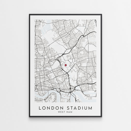 West Ham Poster - London Stadium Football Map