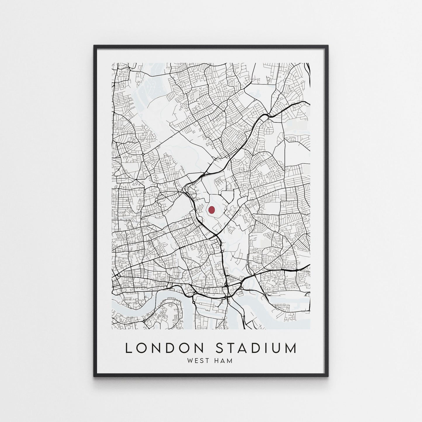 West Ham Poster - London Stadium Football Map