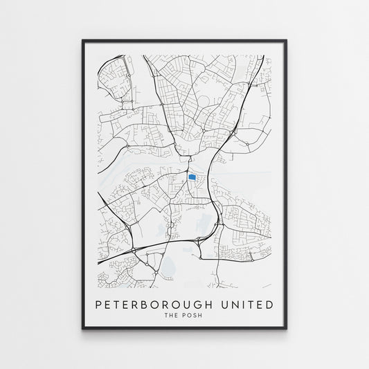 Peterborough United Poster - Stadium Football Map