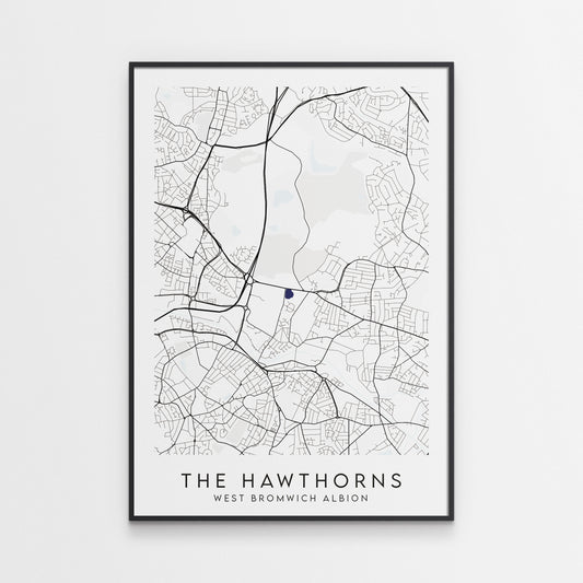 West Brom Poster - The Hawthorns Stadium Football Map