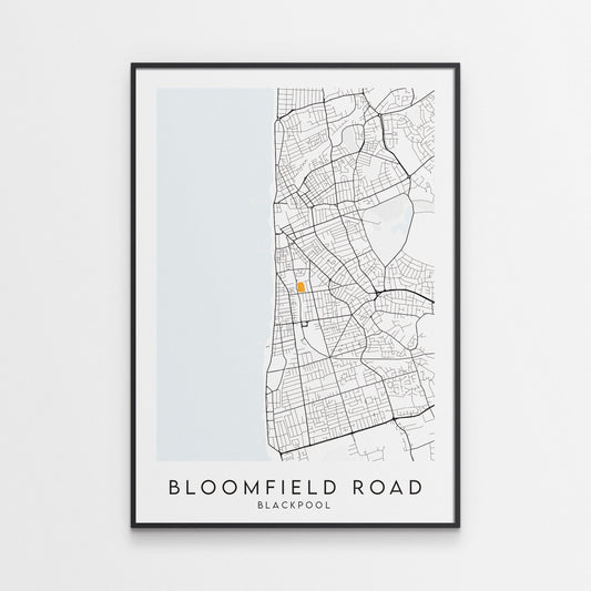 Blackpool FC Poster - Bloomfield Road Stadium Football Map
