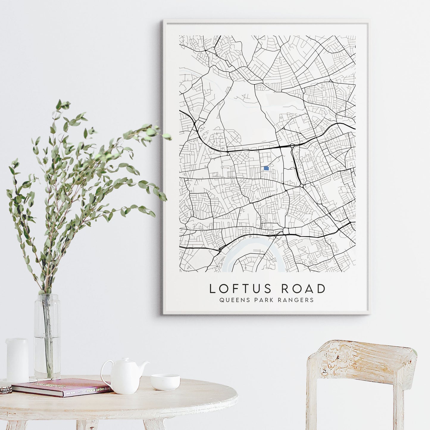 Queens Park Rangers Poster - Loftus Road Stadium Football Map