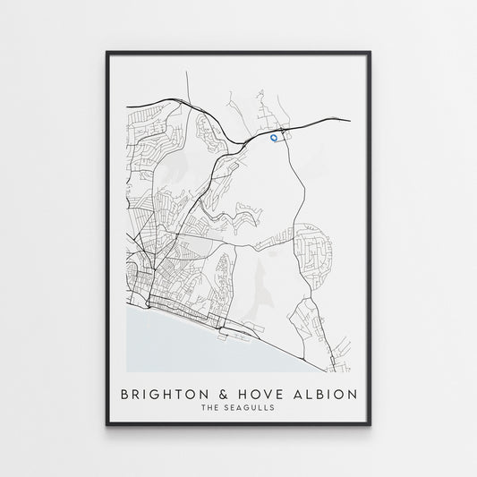 Brighton & Hove Albion FC Poster - Stadium Football Map