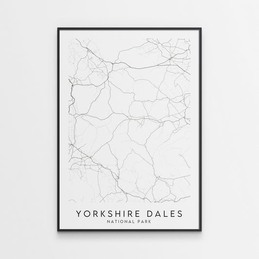 Yorkshire Dales National Park Map Print
