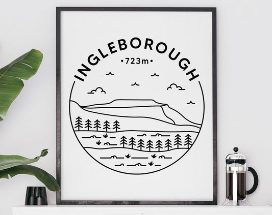 Ingleborough Print - Yorkshire Dales, Three Peaks Poster