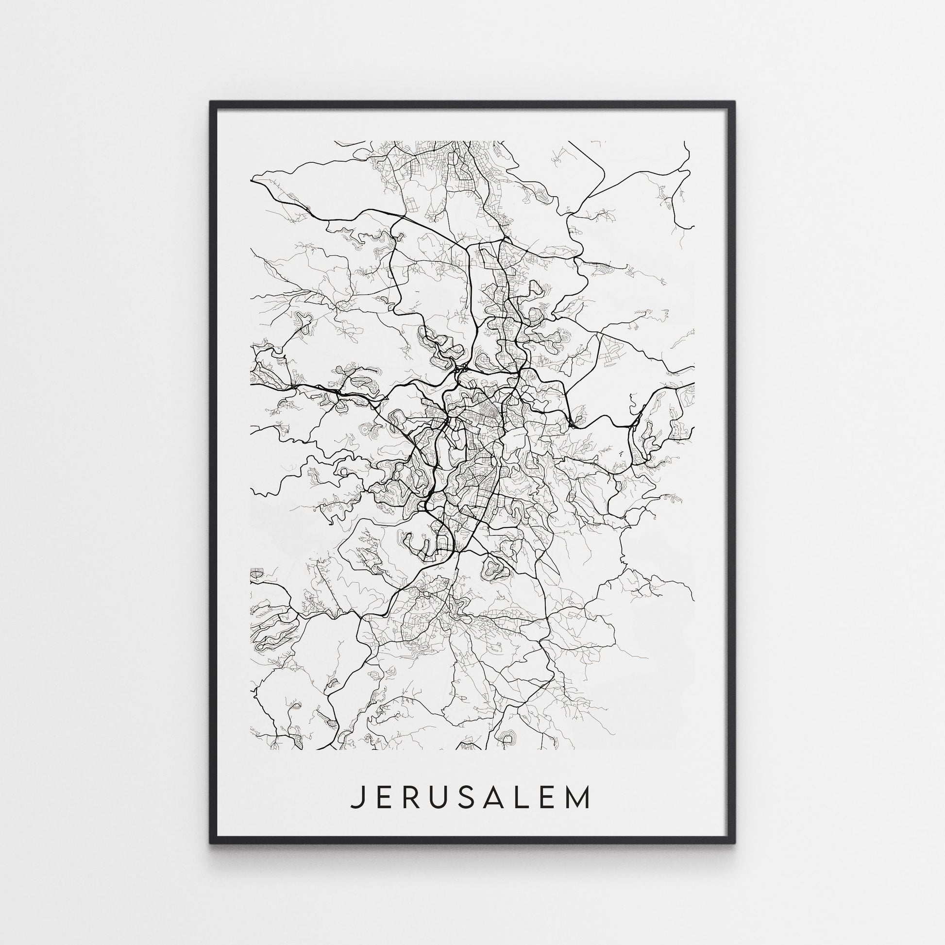 Jerusalem Map Print - Israel