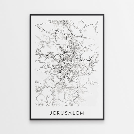 Jerusalem Map Print - Israel