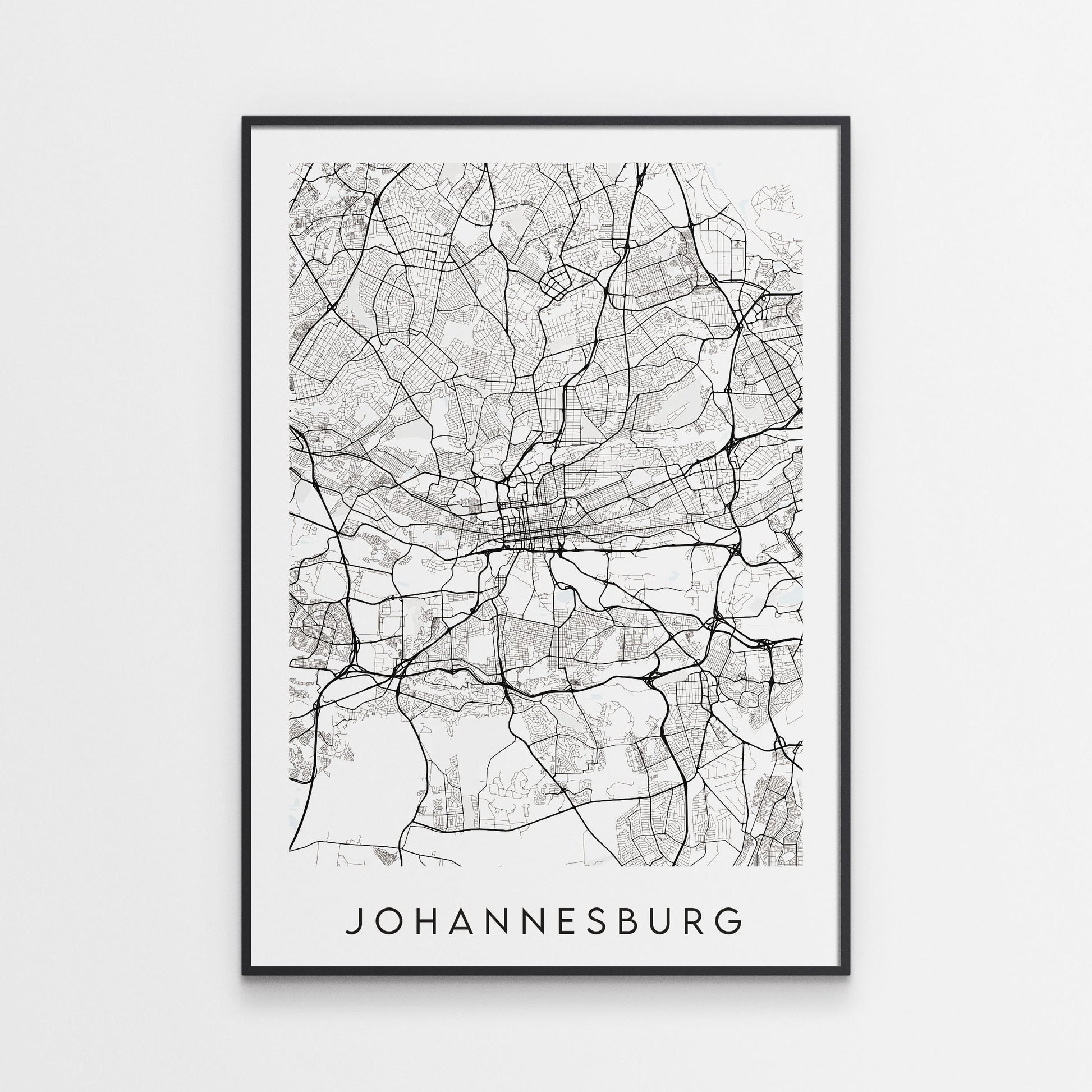 Johannesburg Map Print - South Africa