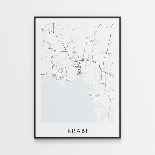 Krabi Map Print - Thailand