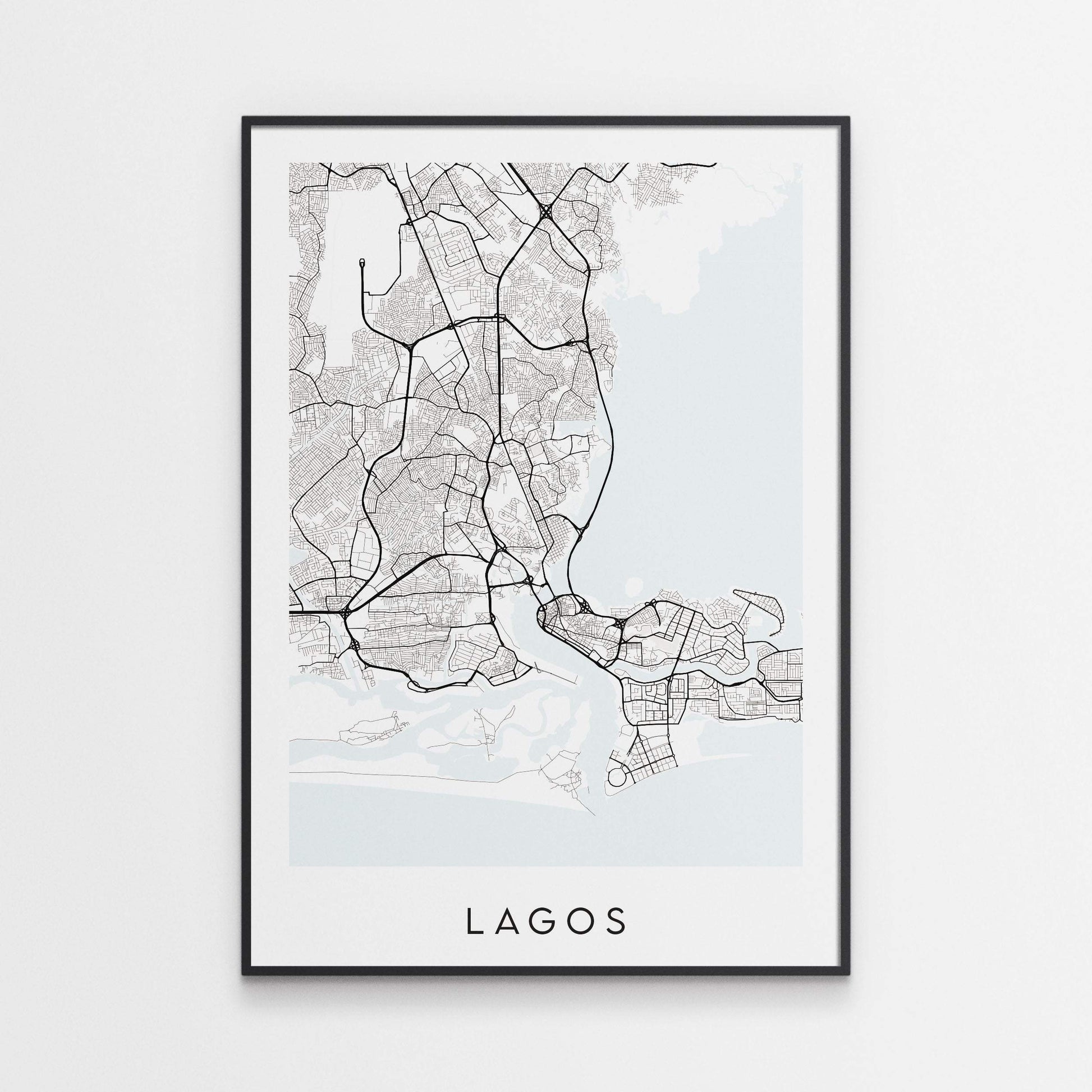 Lagos Map Print - Nigeria