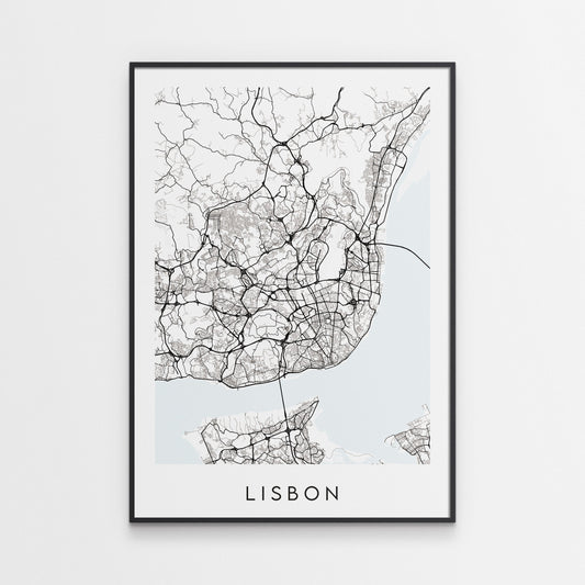 Lisbon Map Print - Portugal