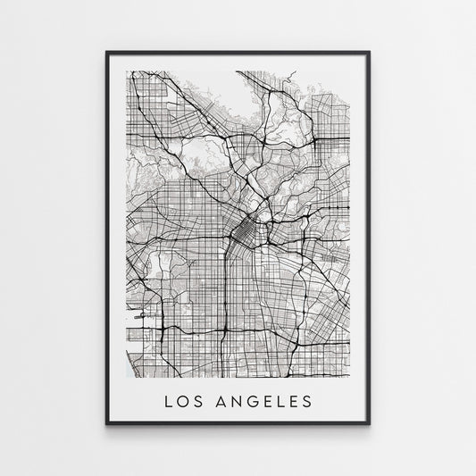 Los Angeles Map Print - California USA