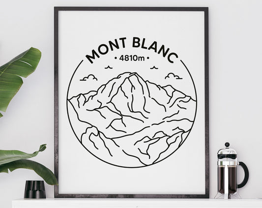 Mont Blanc Print - Alps, Italy, France Poster