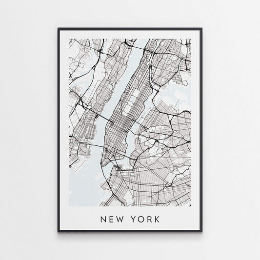 New York Map Print - USA