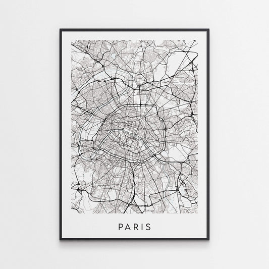 Paris Map Print - France