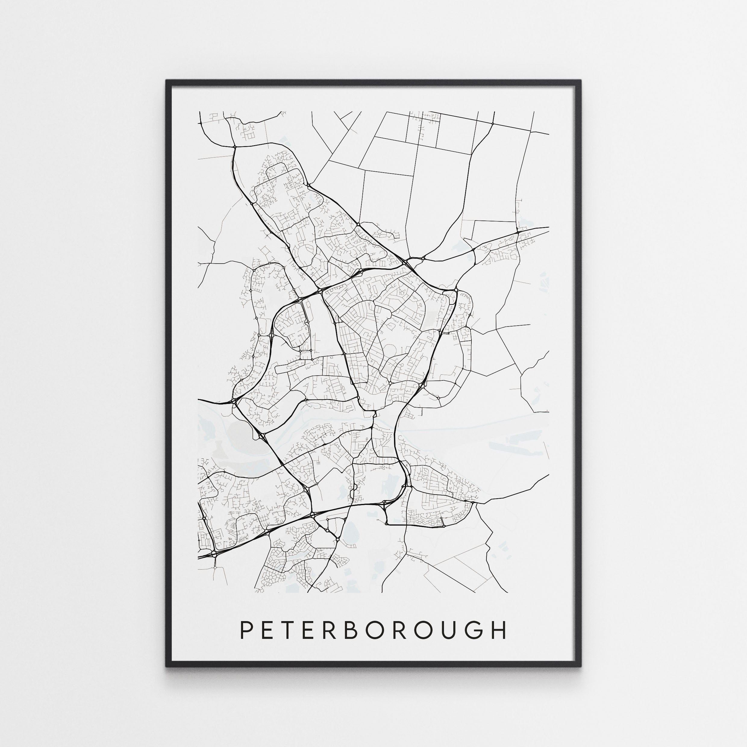 Peterborough Map Print – Minimal Wall