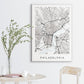 Philadelphia Map Print - Pennsylvania USA