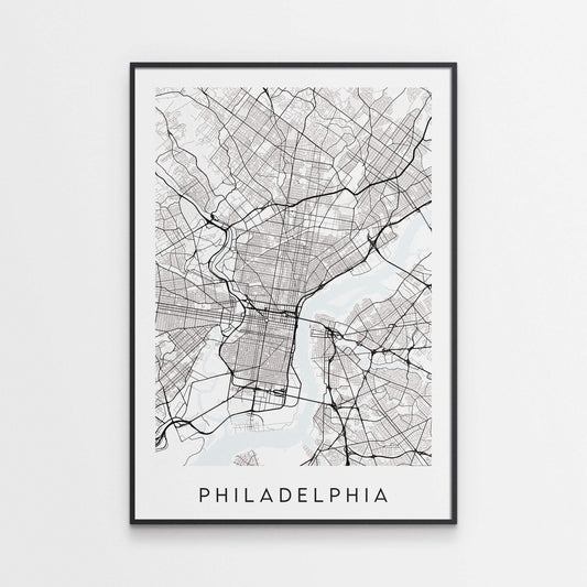 Philadelphia Map Print - Pennsylvania USA