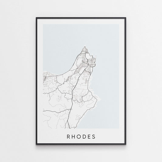 Rhodes Map Print - Greece