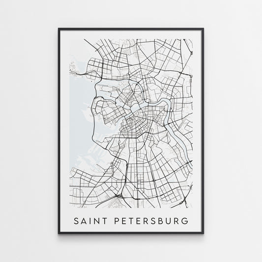 Saint Petersburg Map Print - Russia