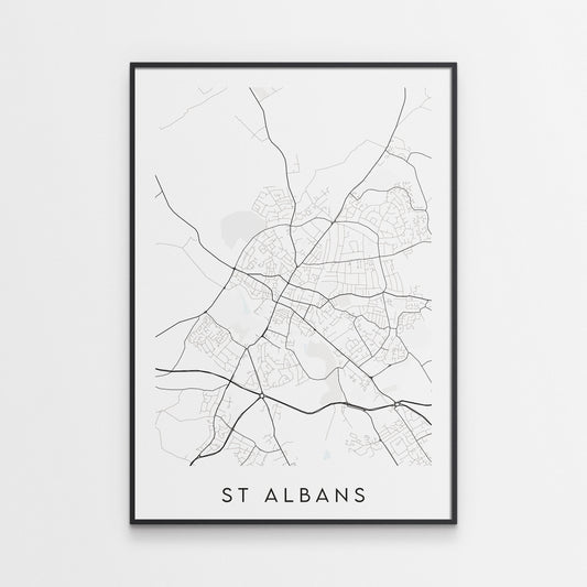 St Albans Map Print