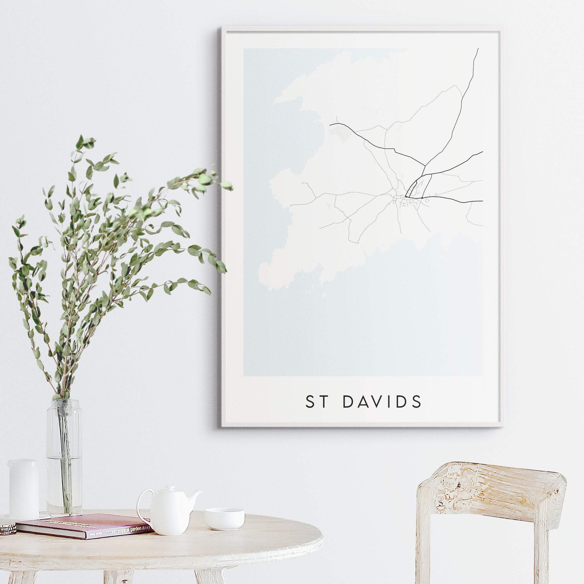 St Davids Map Print - Wales