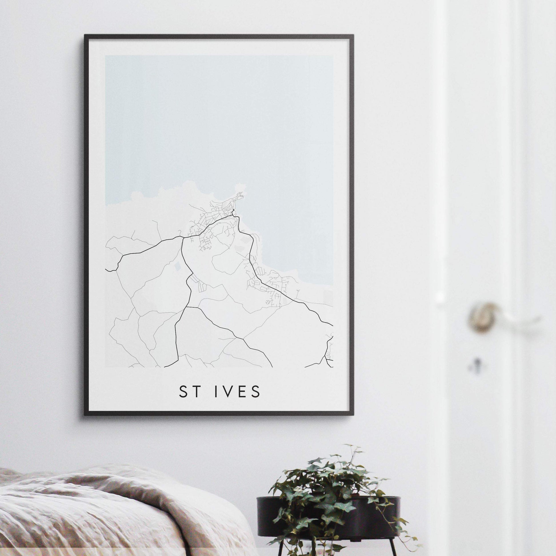 St Ives Map Print - Cornwall