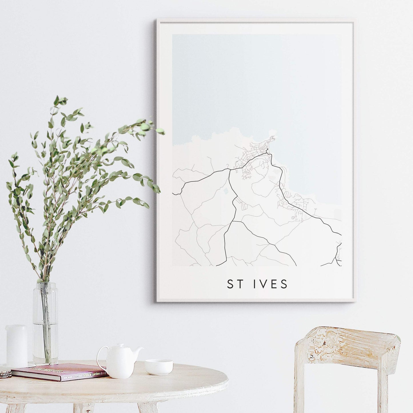 St Ives Map Print - Cornwall