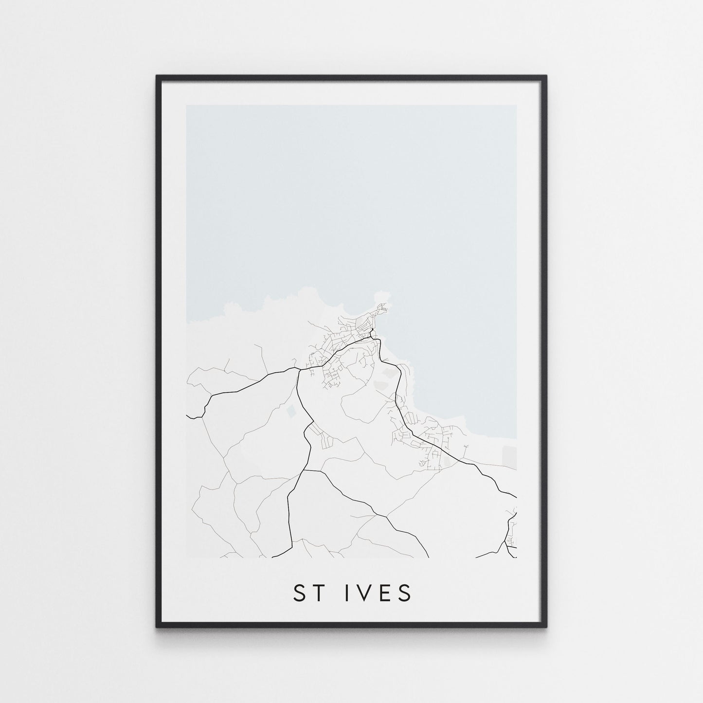 St Ives Map Print - Cornwall
