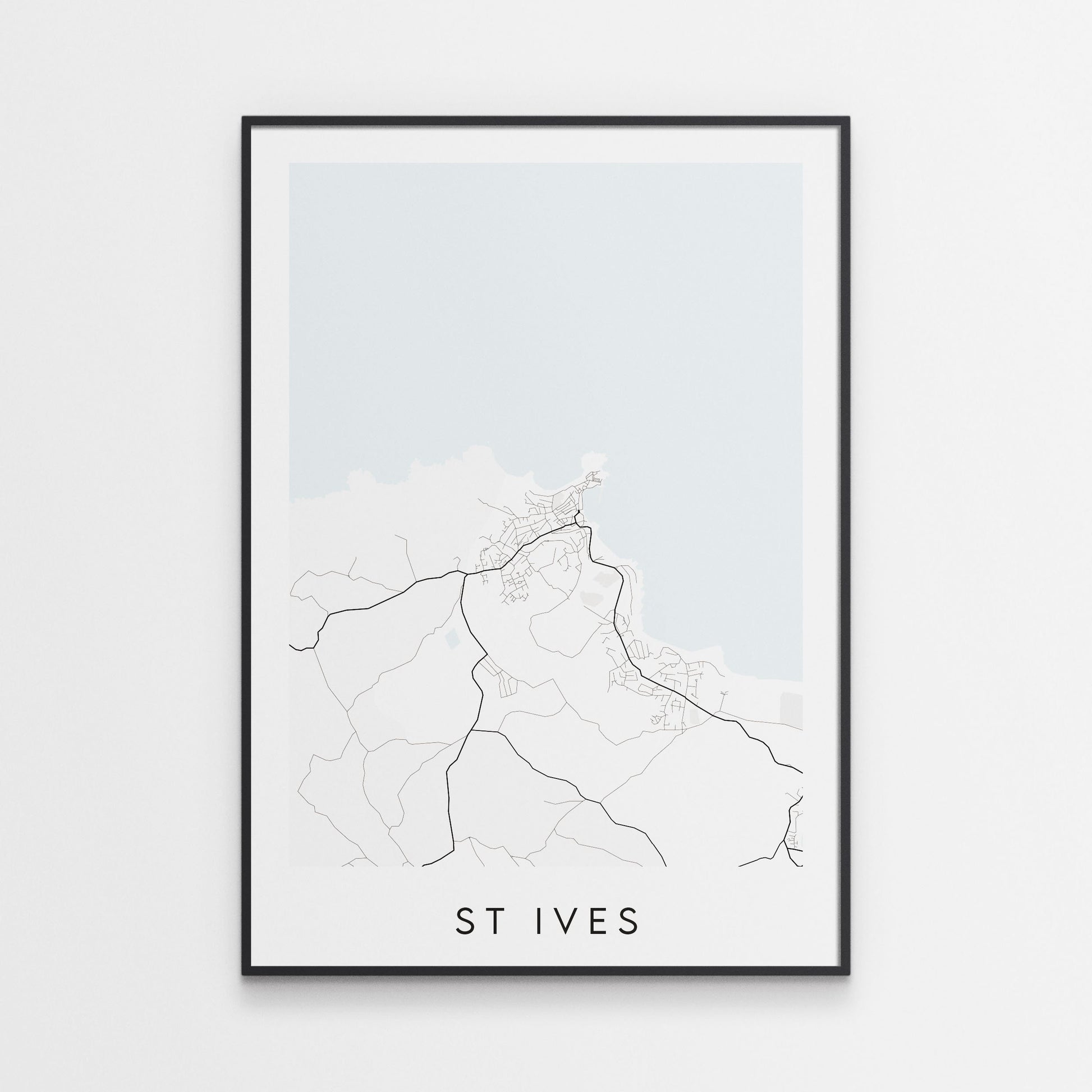 St Ives Map Print - Cornwall