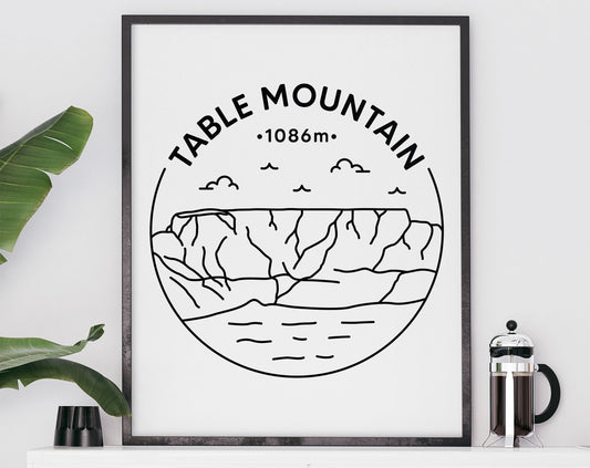 Table Mountain Print - Cape Town, South Africa Poster