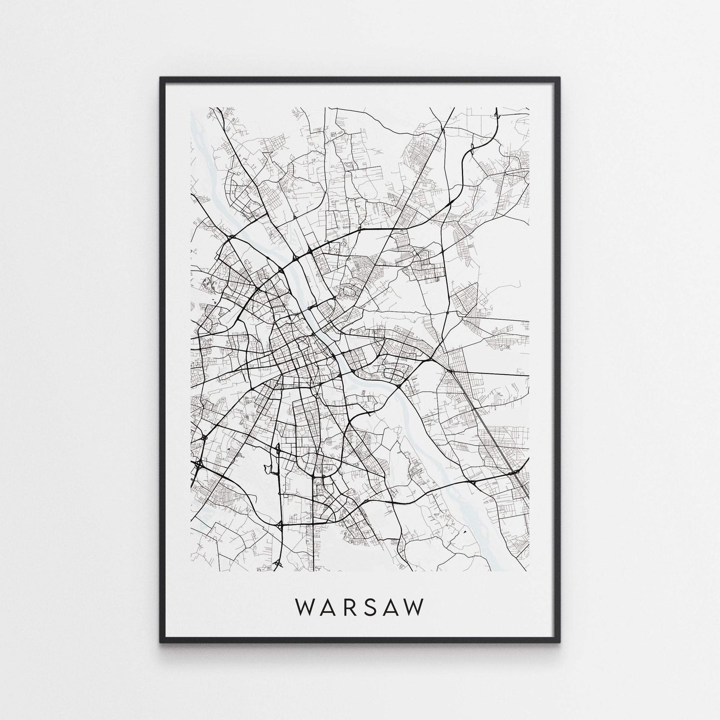 Warsaw Map Print - Poland