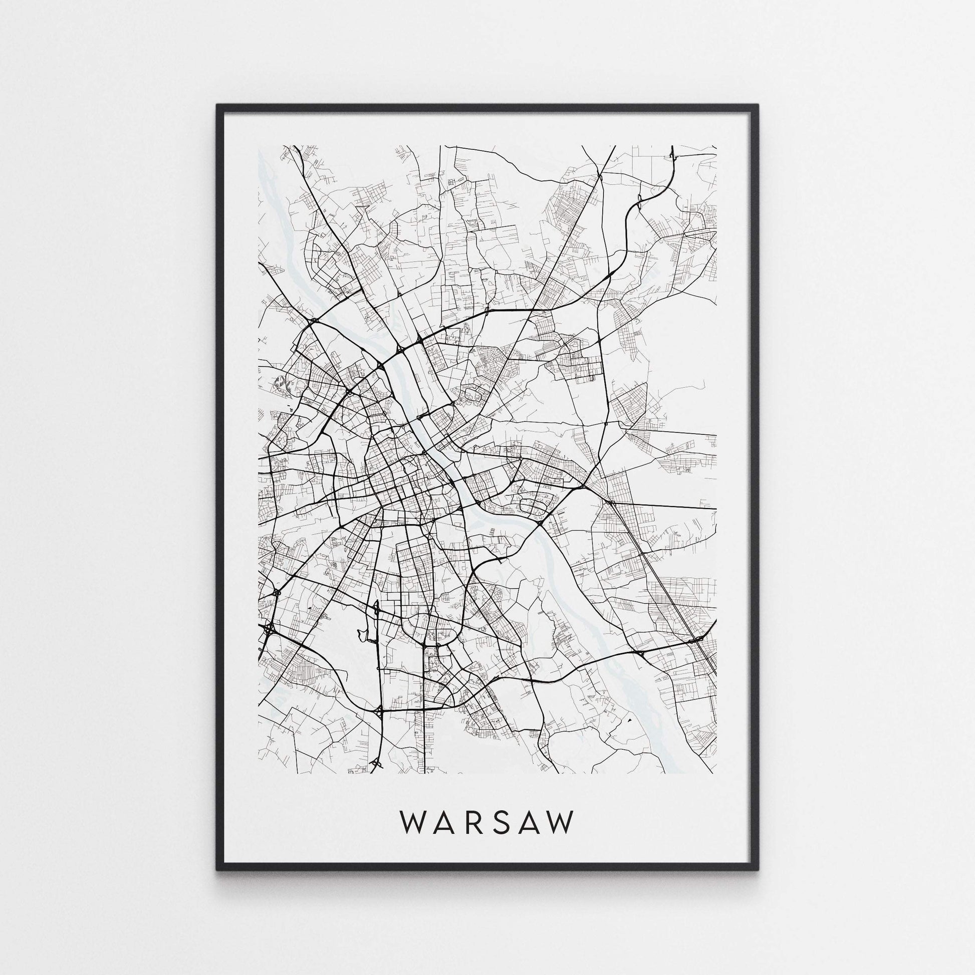 Warsaw Map Print - Poland
