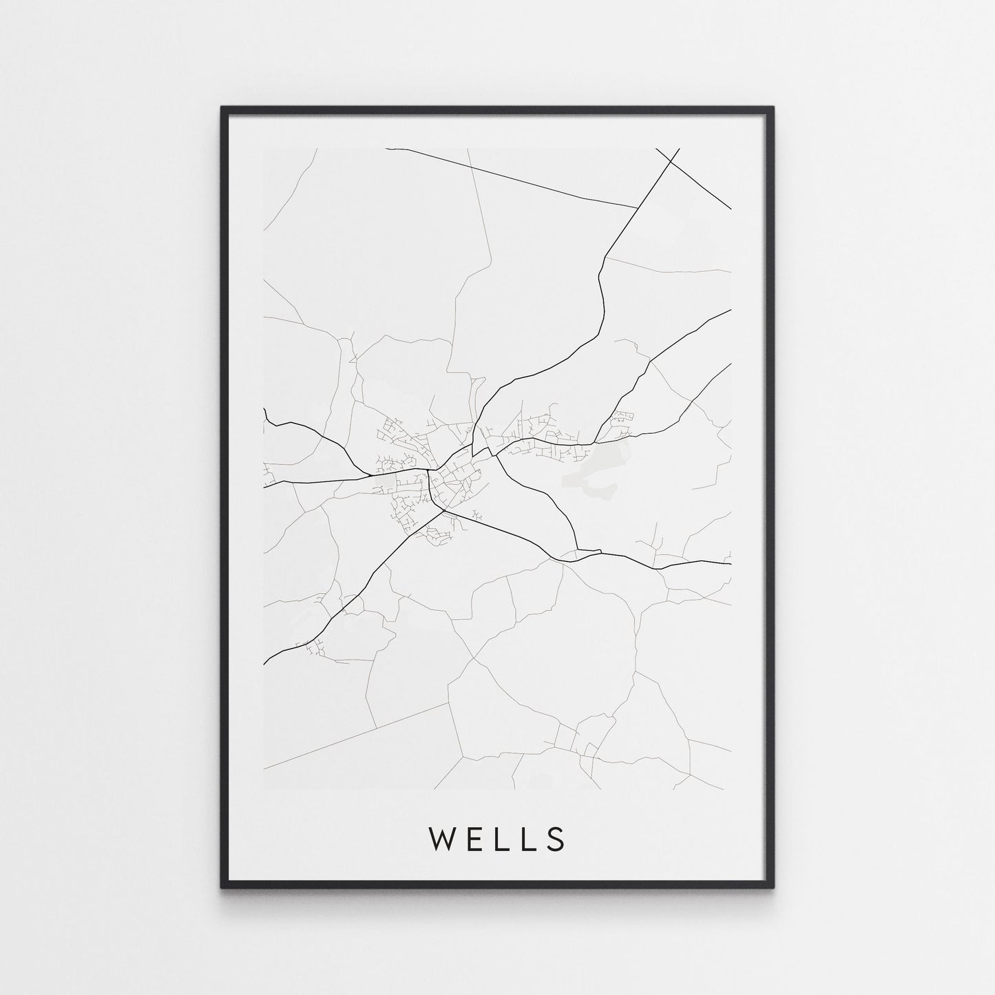 Wells Map Print - Somerset